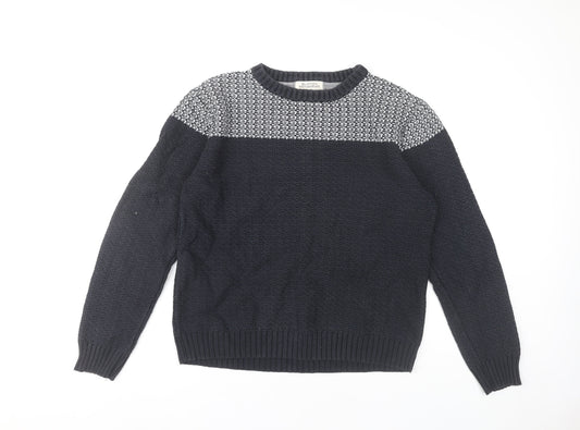 Burton Menswear Men’s Black Medium Pullover Knit Jumper Sweater