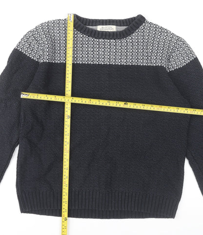 Burton Menswear Men’s Black Medium Pullover Knit Jumper Sweater