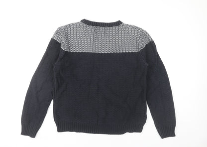 Burton Menswear Men’s Black Medium Pullover Knit Jumper Sweater