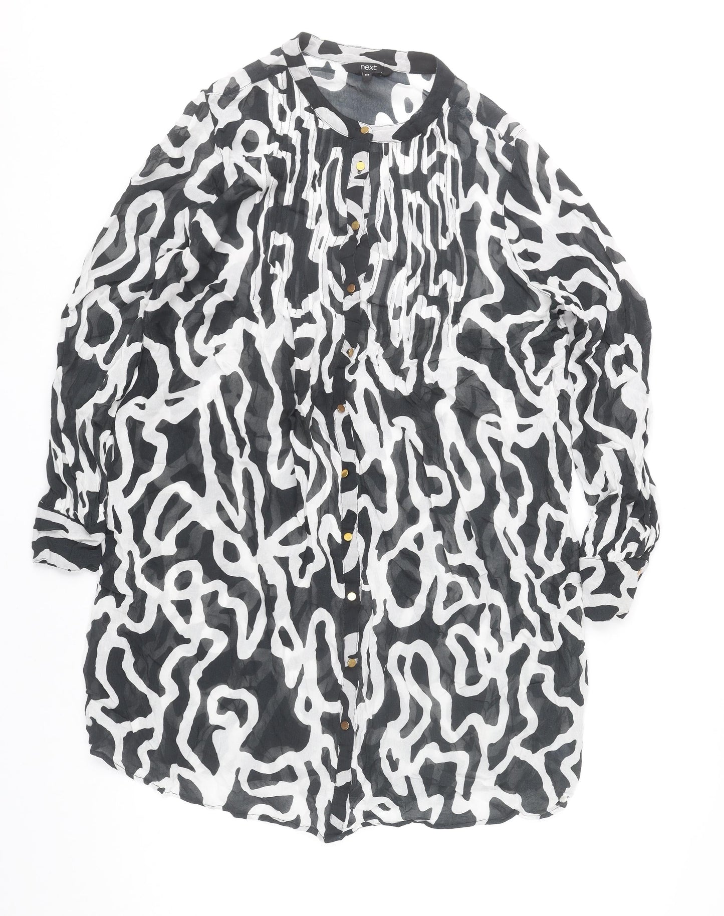 Next Women’s Black Animal Print Shirt Dress Size 14 Tall