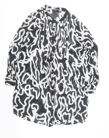 Next Women’s Black Animal Print Shirt Dress Size 14 Tall