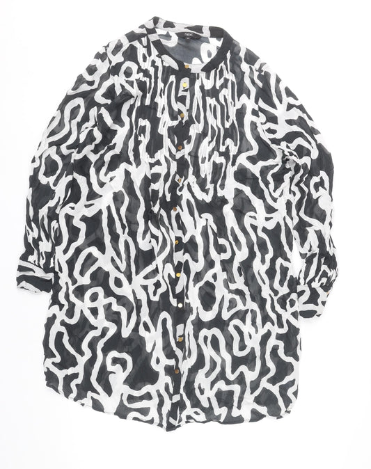 Next Women’s Black Animal Print Shirt Dress Size 14 Tall