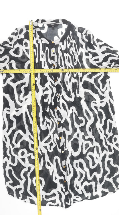 Next Women’s Black Animal Print Shirt Dress Size 14 Tall