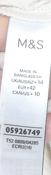 Marks and Spencer Women’s Ivory Size 14 Bodycon One Shoulder Dress