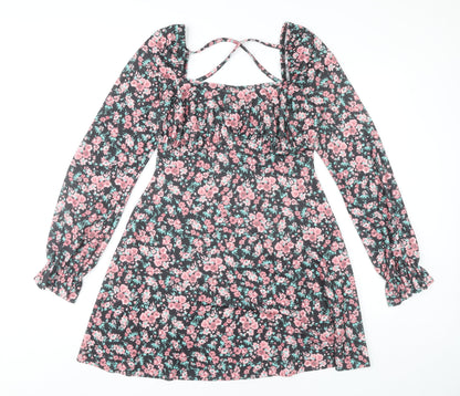 River Island Women’s Multicoloured Floral Mini A-Line Dress UK 10