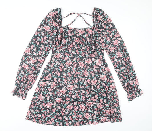 River Island Women’s Multicoloured Floral Mini A-Line Dress UK 10
