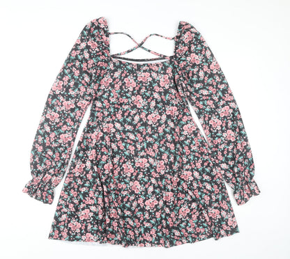 River Island Women’s Multicoloured Floral Mini A-Line Dress UK 10