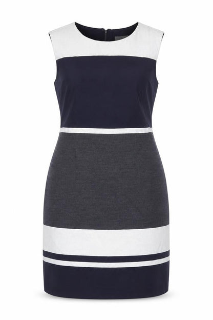 Phase Eight Women’s Blue White Grey Sheath Dress Size 12