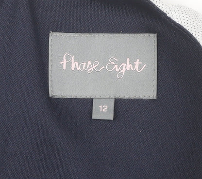 Phase Eight Women’s Blue White Grey Sheath Dress Size 12