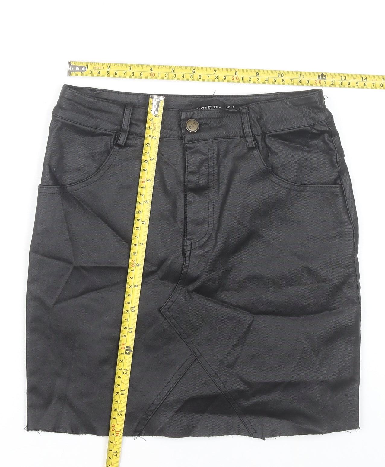 PrettyLittleThing Womens Black Size 8 Pencil Skirt Knee Length