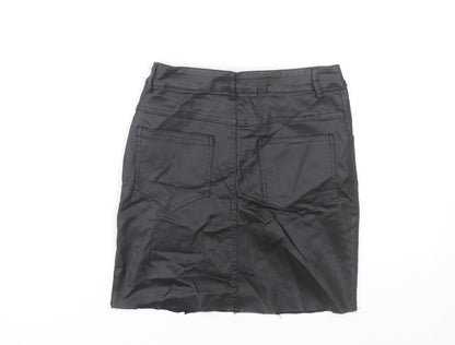 PrettyLittleThing Womens Black Size 8 Pencil Skirt Knee Length