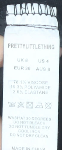 PrettyLittleThing Womens Black Size 8 Pencil Skirt Knee Length