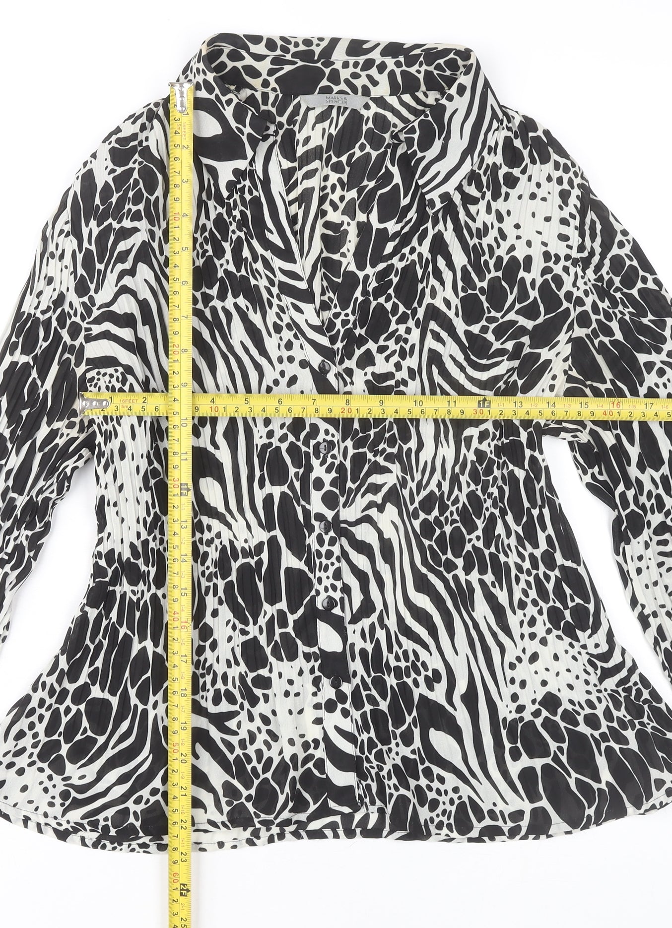 Womens UK Size 12 Marks and Spencer Black Tunic Blouse