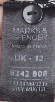 Womens UK Size 12 Marks and Spencer Black Tunic Blouse