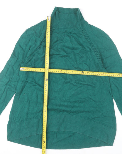LOFT Women’s Green Mock Neck Pullover Jumper Size M Long Sleeve Knit