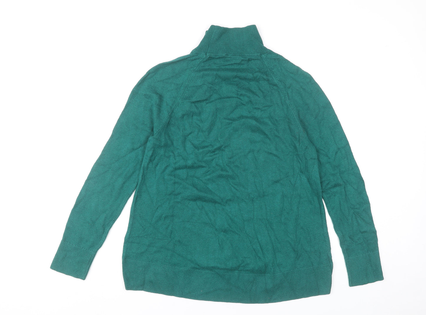 LOFT Women’s Green Mock Neck Pullover Jumper Size M Long Sleeve Knit