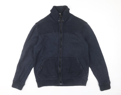 Ted Baker Men’s Blue Full Zip Knit High Neck Jumper L