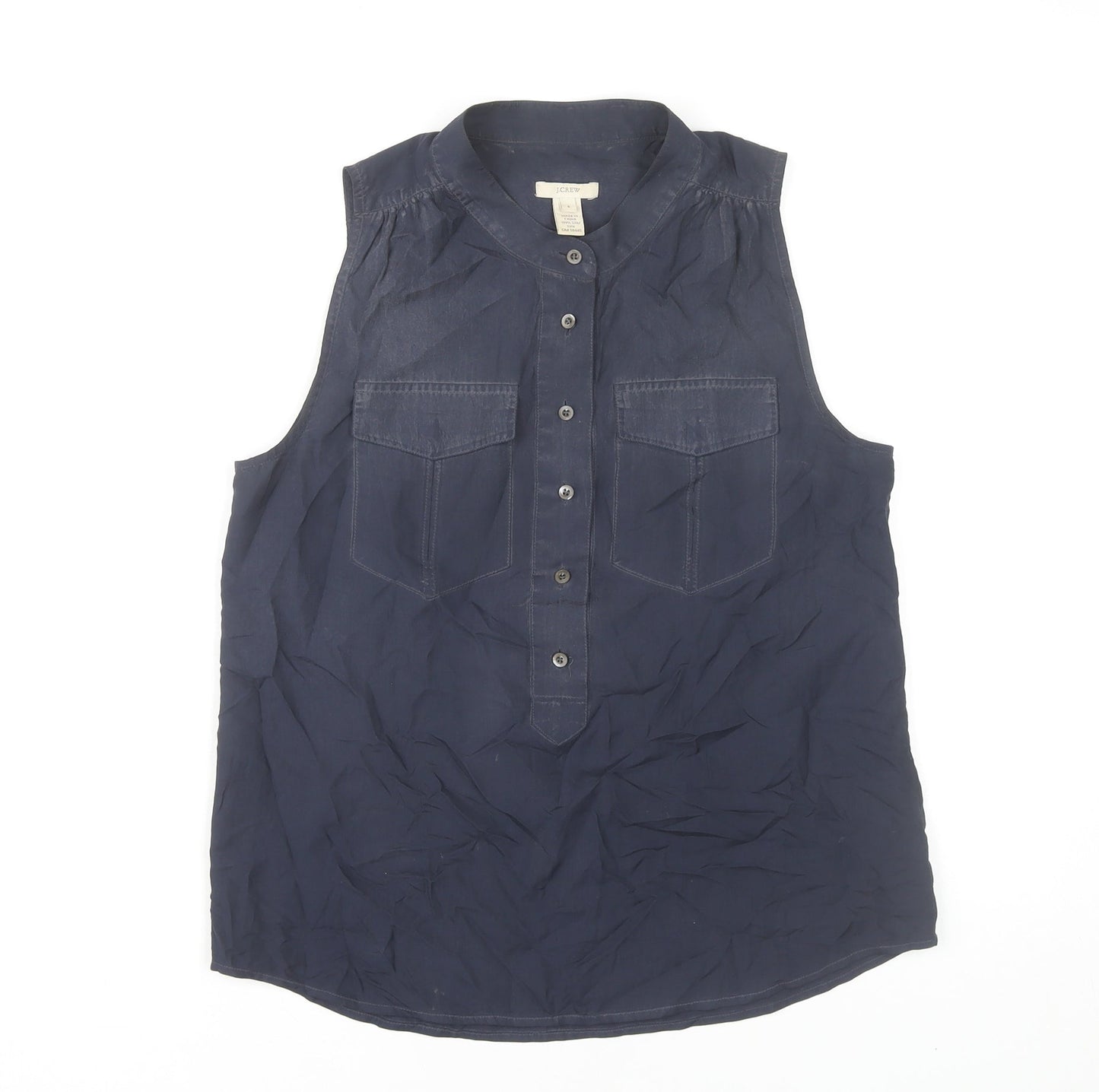 Womens UK Size 4 J.CREW Blue Basic Blouse