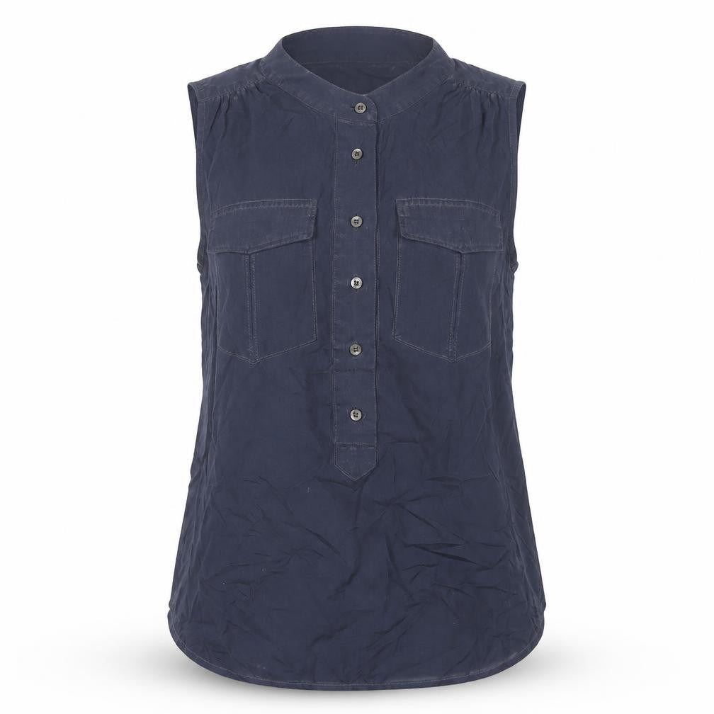 Womens UK Size 4 J.CREW Blue Basic Blouse