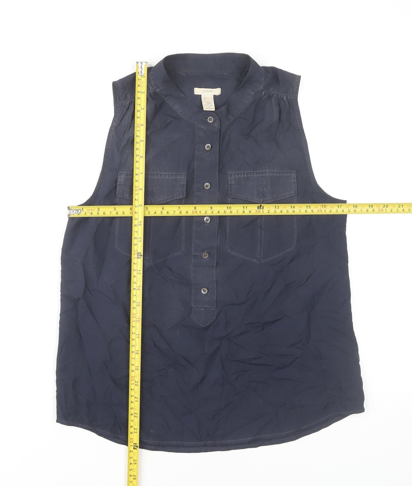 Womens UK Size 4 J.CREW Blue Basic Blouse