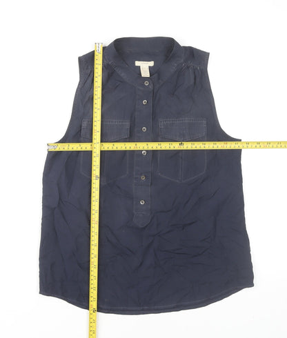 Womens UK Size 4 J.CREW Blue Basic Blouse