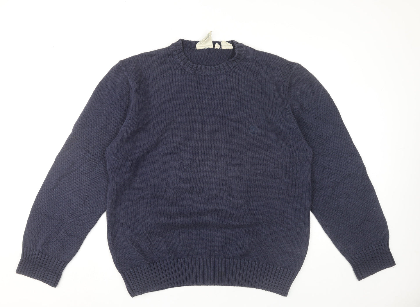 Timberland Mens Blue Cotton Crew Neck Pullover Jumper Size L