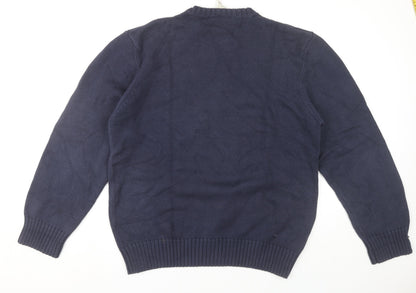 Timberland Mens Blue Cotton Crew Neck Pullover Jumper Size L