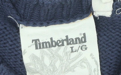 Timberland Mens Blue Cotton Crew Neck Pullover Jumper Size L