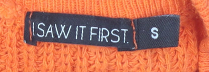 I Saw It First Womens Orange Sleeveless Knit Vest Jumper Size S