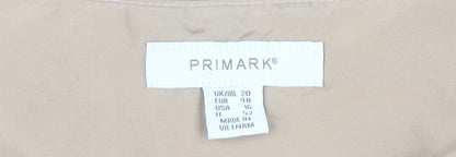 Primark Women’s Beige Pinstripe Button-Up Cropped Waistcoat UK 20
