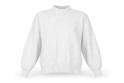 FatFace Womens Grey Mock Neck Jumper Size 12 Wool Blend Pullover