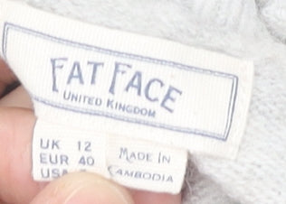 Womens UK Size 12 Fat Face Grey Pullover Jumper