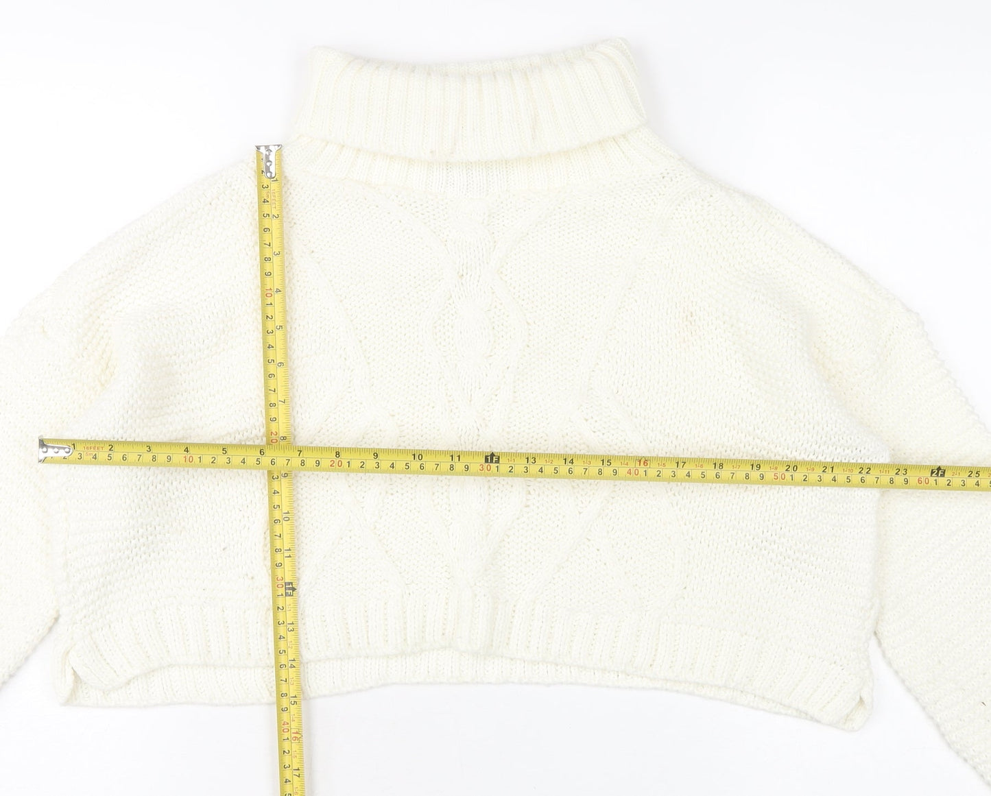 Womens UK Size M PRETTYLITTLETHING Ivory Pullover Jumper