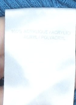 Damart Women’s Blue Mock Neck Pullover Jumper UK 10 Short Sleeve Knit