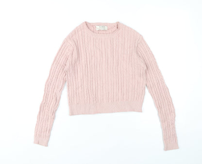 Womens UK Size S Pull&Bear Pink Pullover Jumper