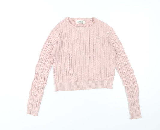 Womens UK Size S Pull&Bear Pink Pullover Jumper