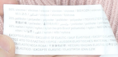 Womens UK Size S Pull&Bear Pink Pullover Jumper