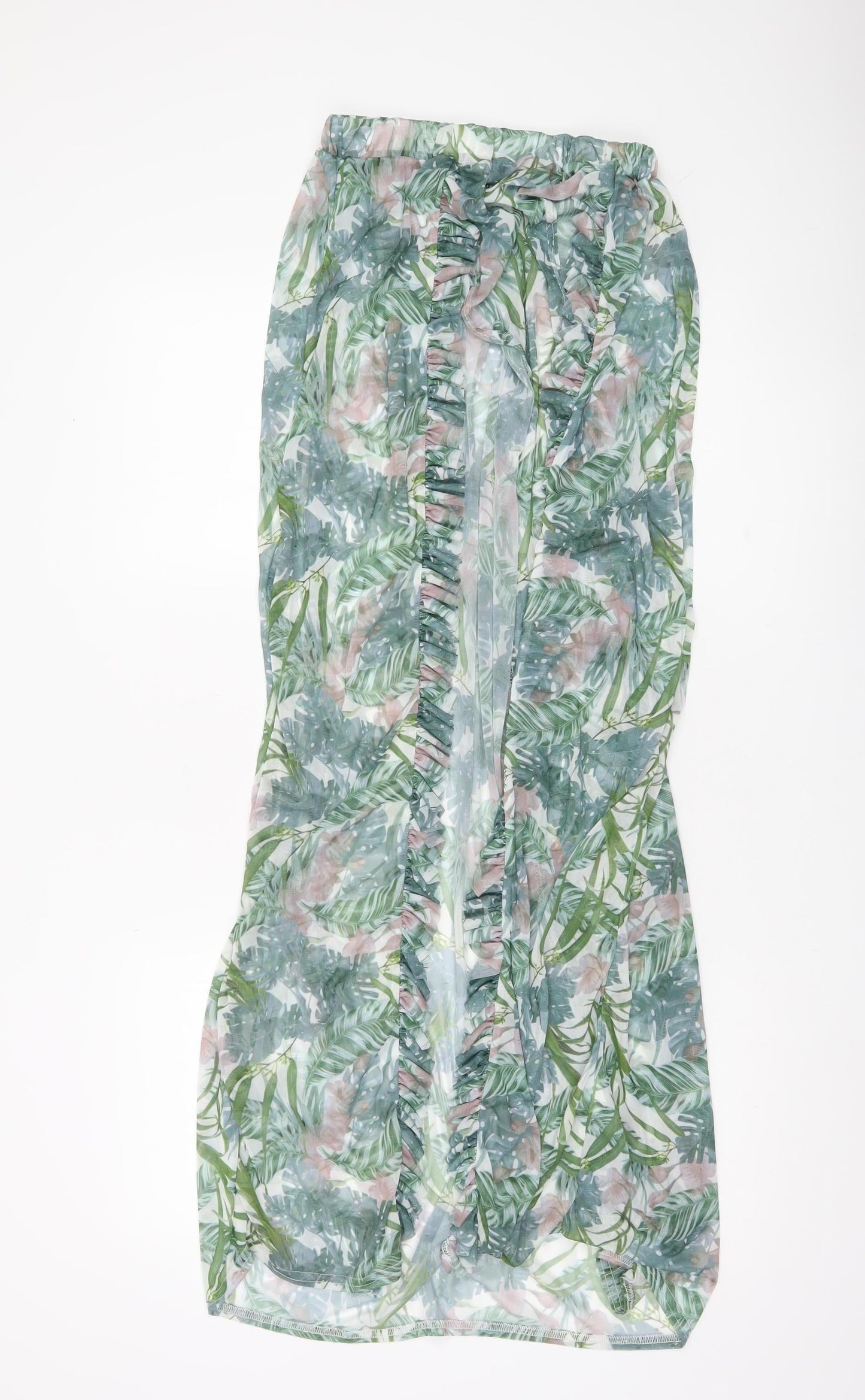 PrettyLittleThing Womens Tropical Wrap Maxi Skirt UK 6 Multicoloured