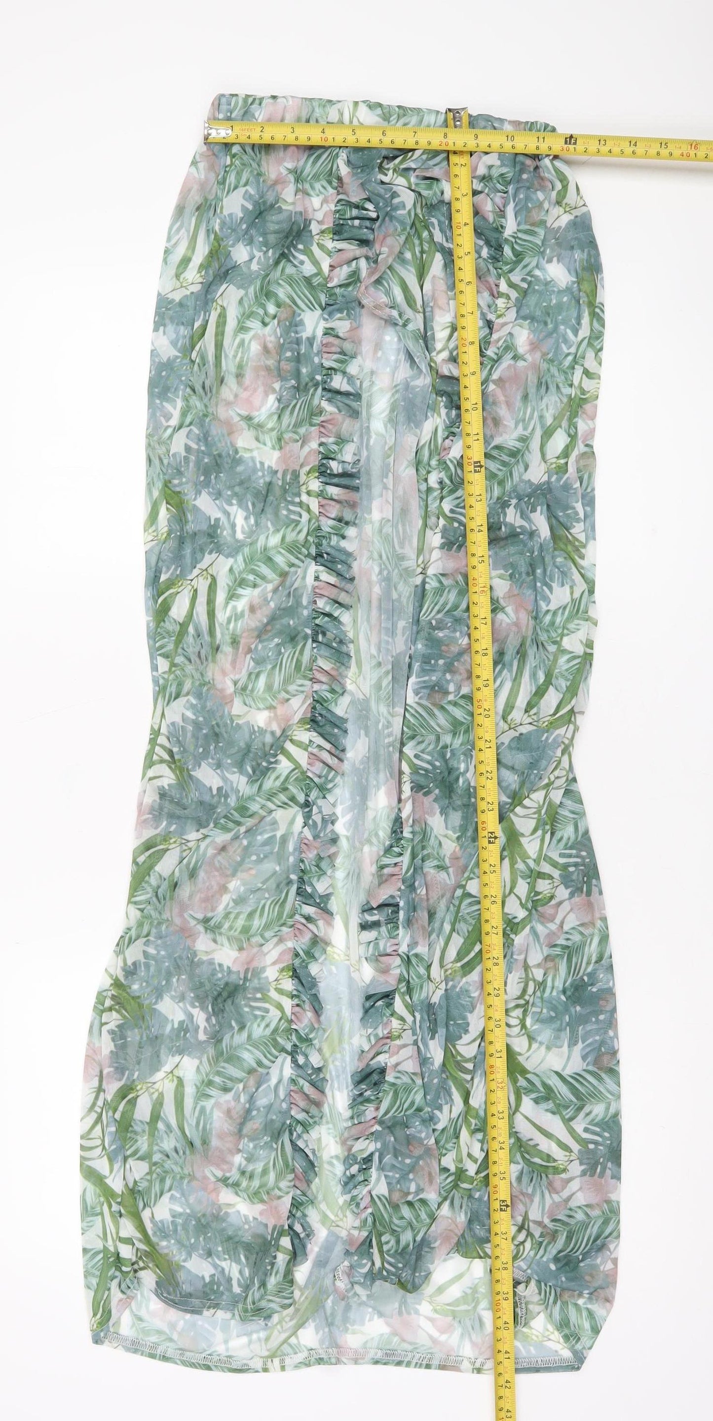 PrettyLittleThing Womens Tropical Wrap Maxi Skirt UK 6 Multicoloured