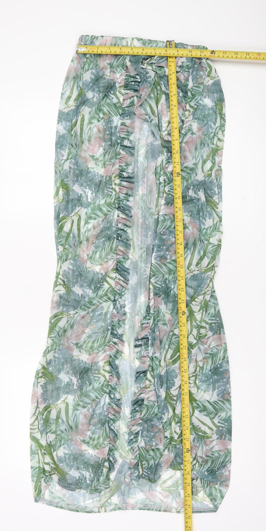 PrettyLittleThing Womens Tropical Wrap Maxi Skirt UK 6 Multicoloured