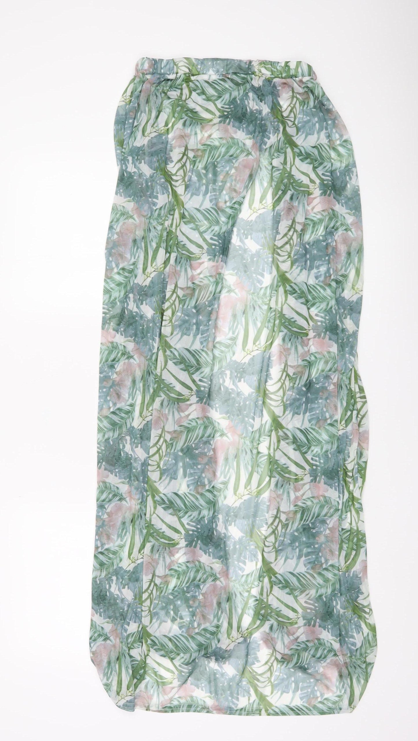 PrettyLittleThing Womens Tropical Wrap Maxi Skirt UK 6 Multicoloured