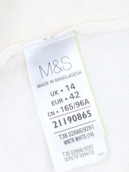 Womens UK Size 14 Marks and Spencer Ivory Cardigan Jumper