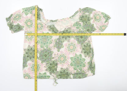 Womens UK Size 16 FatFace Multicoloured Peasant Blouse