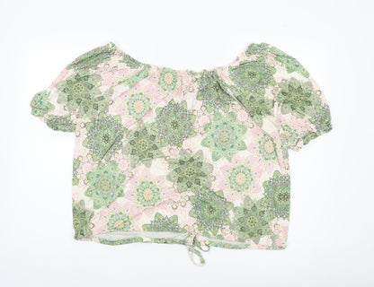 Womens UK Size 16 FatFace Multicoloured Peasant Blouse
