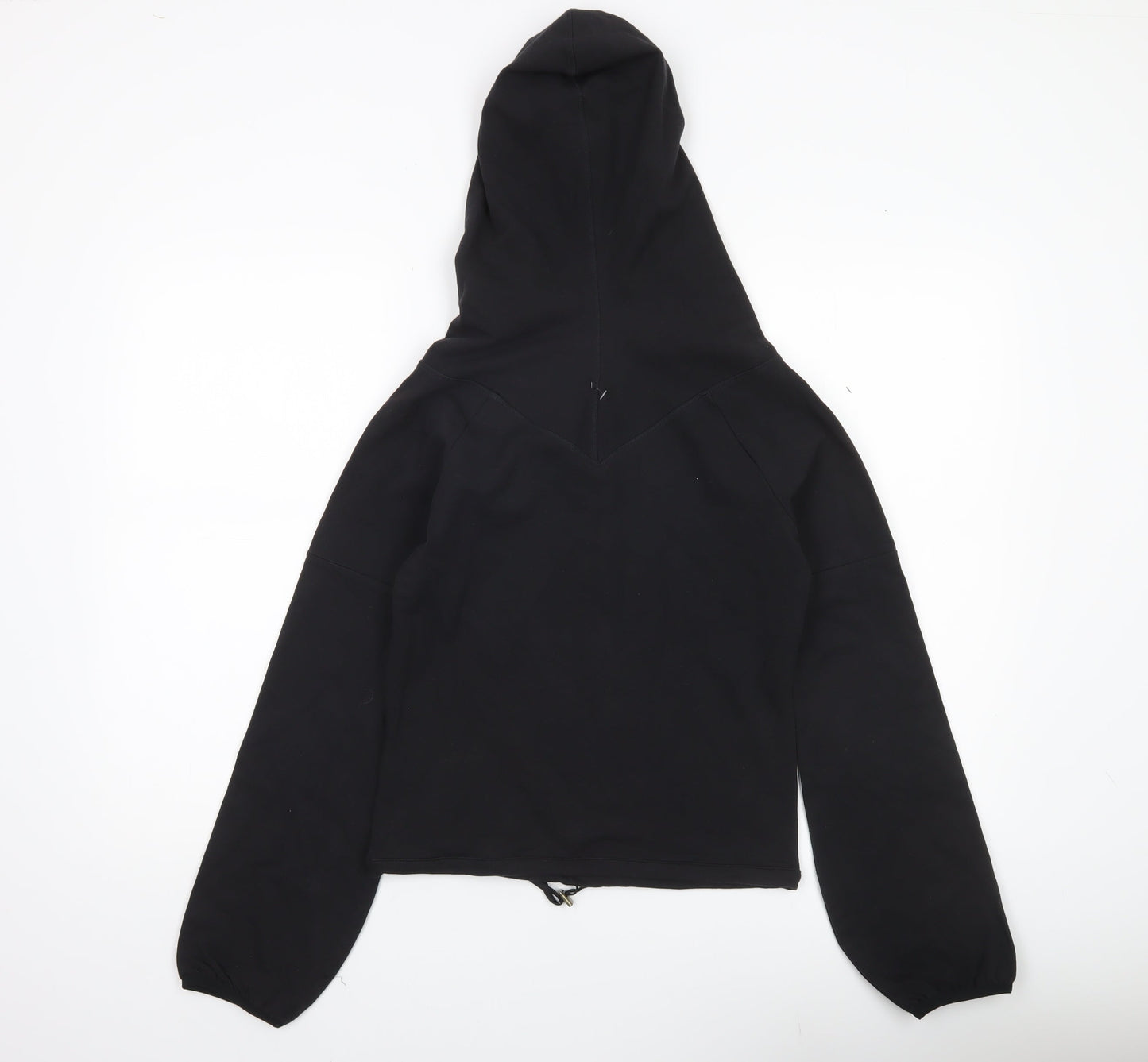 Adidas Womens Black Pullover Hoodie UK 8 Cotton Blend Sportswear