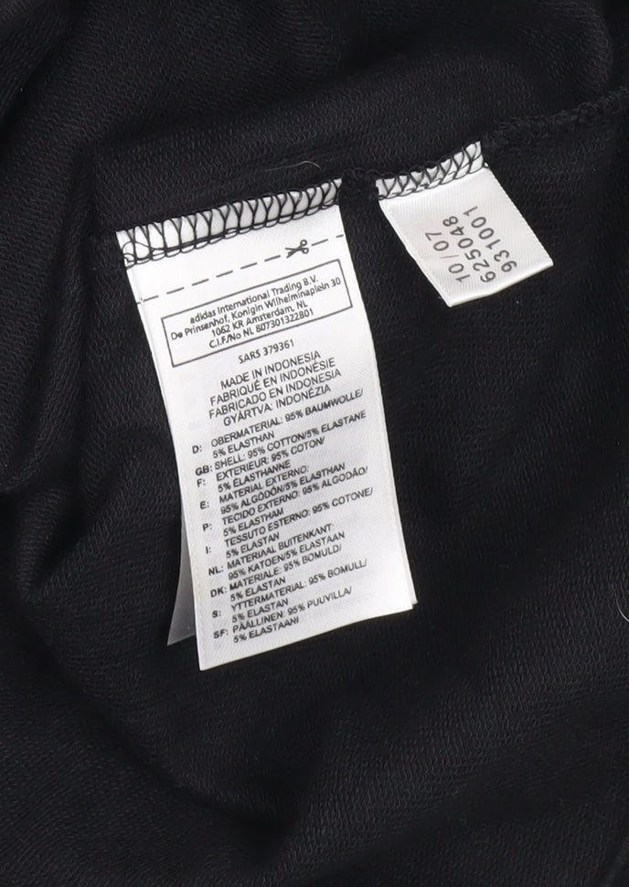 Adidas Womens Black Pullover Hoodie UK 8 Cotton Blend Sportswear