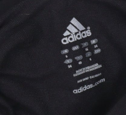 Adidas Womens Black Pullover Hoodie UK 8 Cotton Blend Sportswear