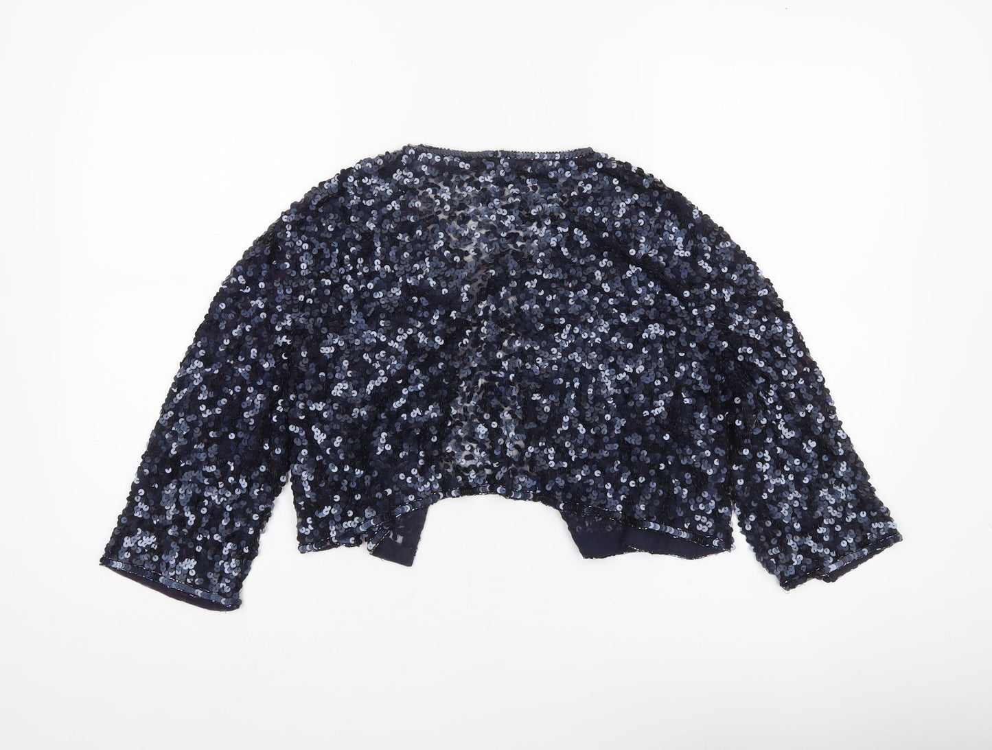 John Lewis Women’s Blue Sequin Cape Jacket Size 12 Partywear
