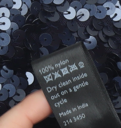 John Lewis Women’s Blue Sequin Cape Jacket Size 12 Partywear