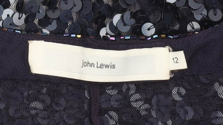 John Lewis Women’s Blue Sequin Cape Jacket Size 12 Partywear